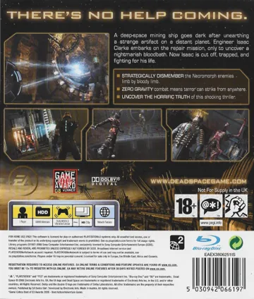 Dead Space (USA) box cover back